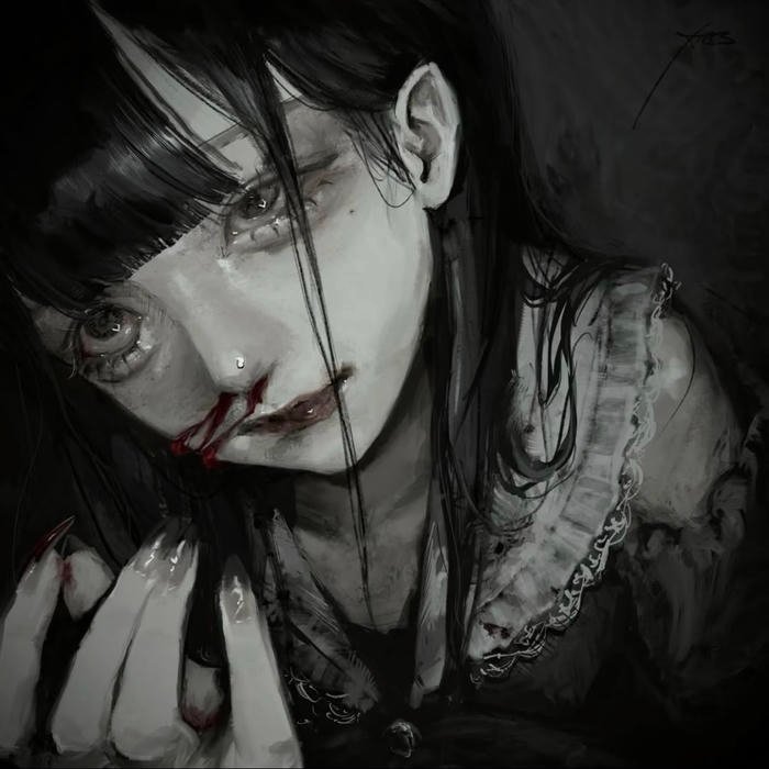 Fragmented mirror effect edgy grunge pfp