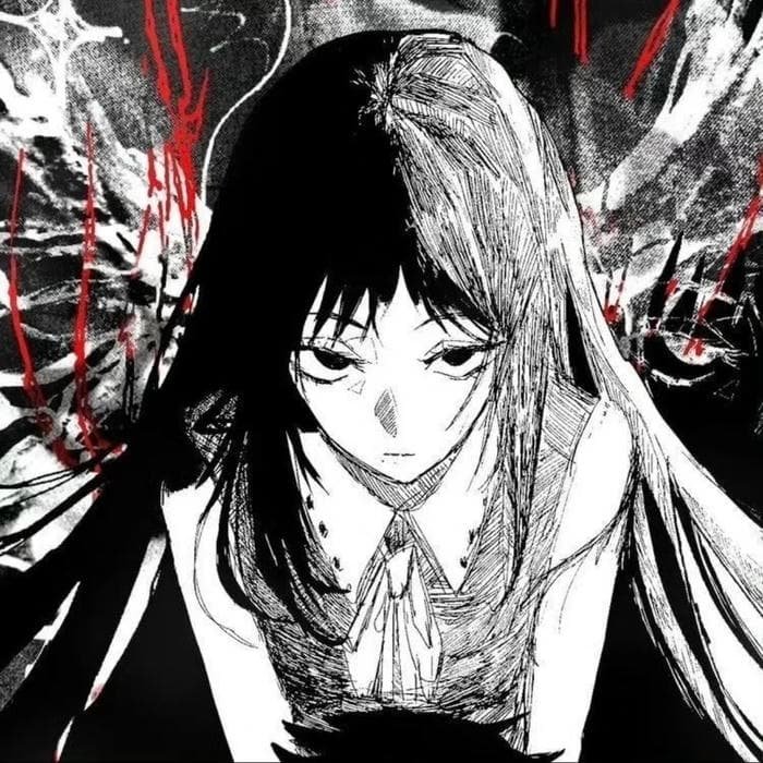 Glitch infused edgy grunge pfp composition