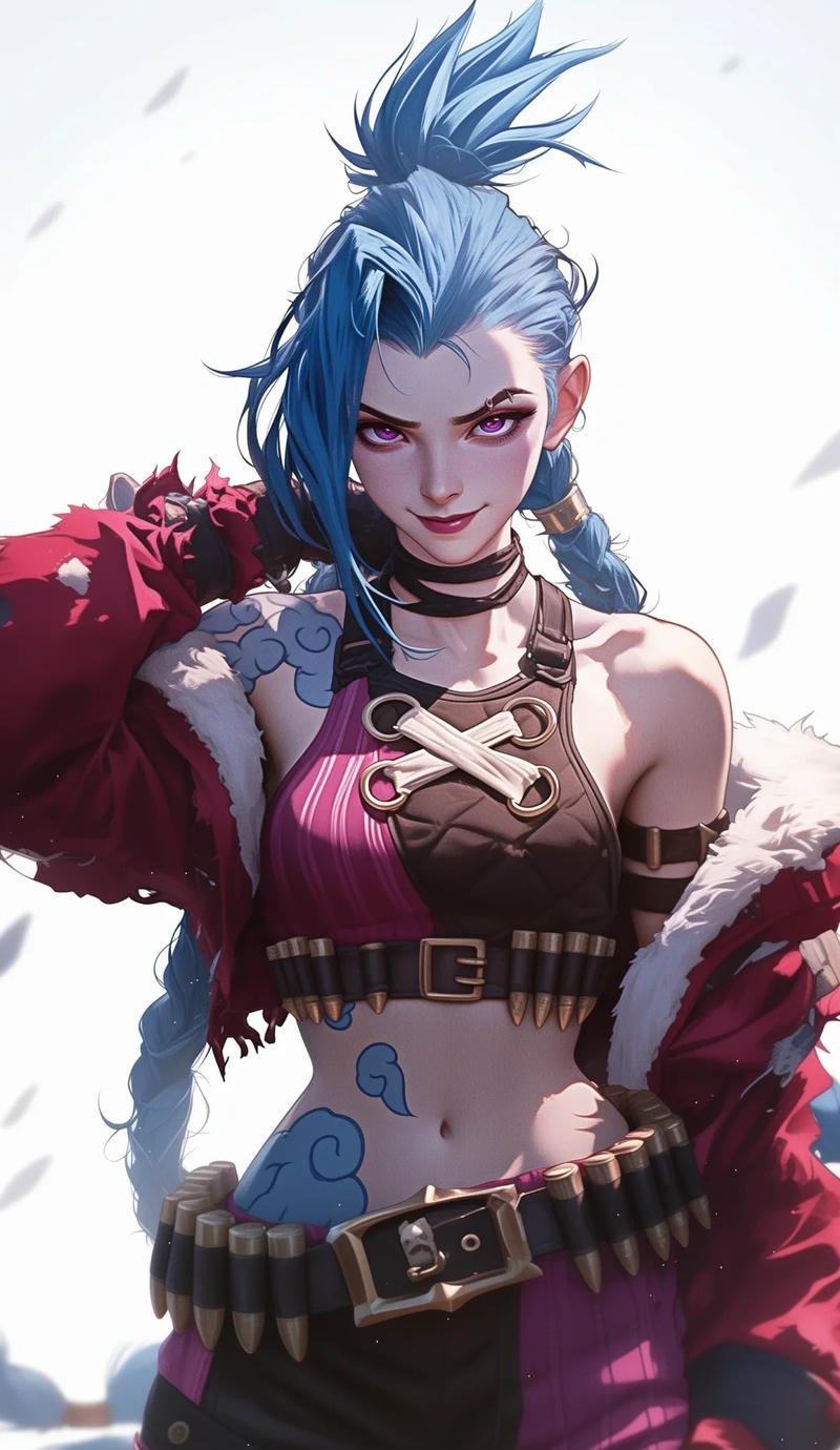 Graffiti wall chaos girl avatar styled as Jinx PFP