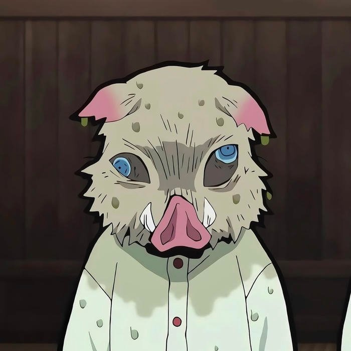 Heavy vignette border focusing attention on Inosuke pfp