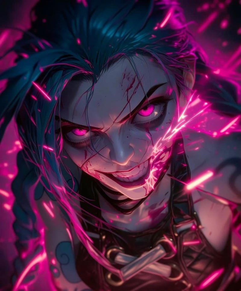 Image Jinx PFP neon graffiti chaos girl profile icon