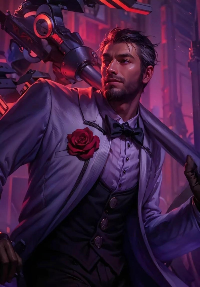 Image jayce pfp confident inventor portrait with hextech hammer