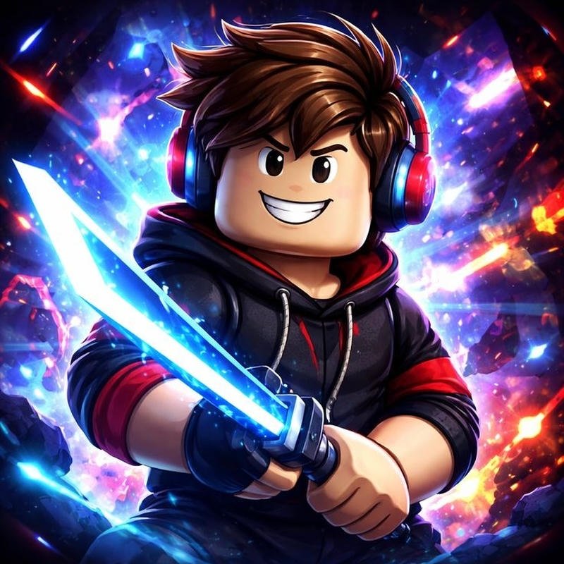Image roblox pfp smiling block avatar with simple gamer style