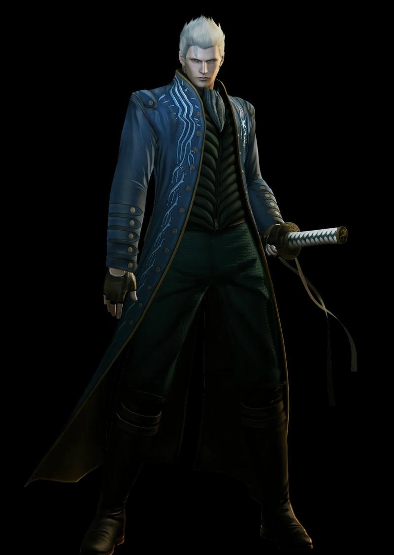 Intense blue aura character icon vergil pfp