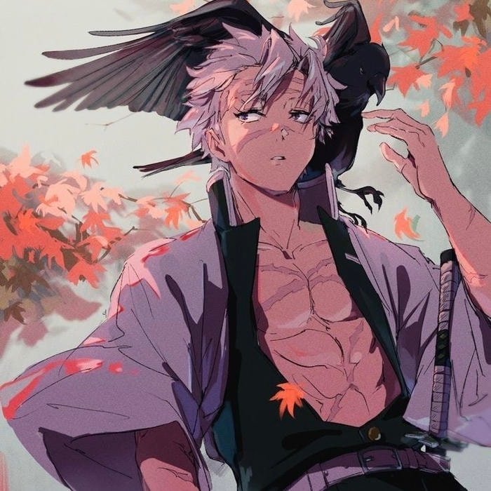 Intimidating stance commanding attention in square Sanemi pfp