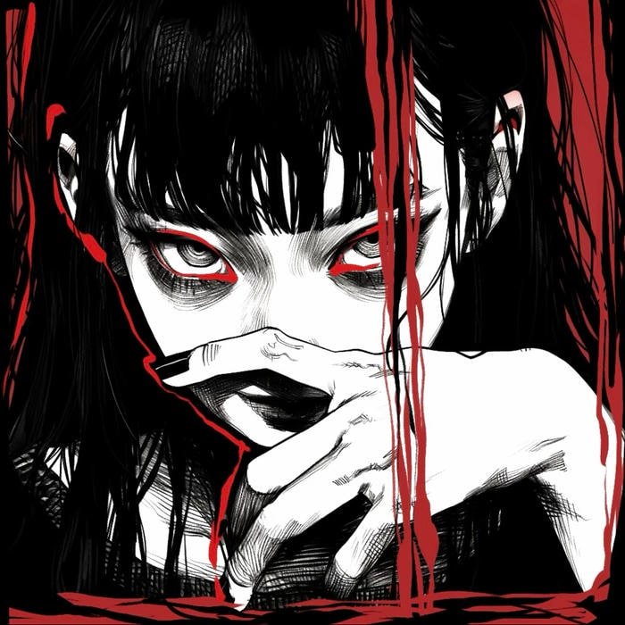 Messy ink splash themed edgy grunge pfp