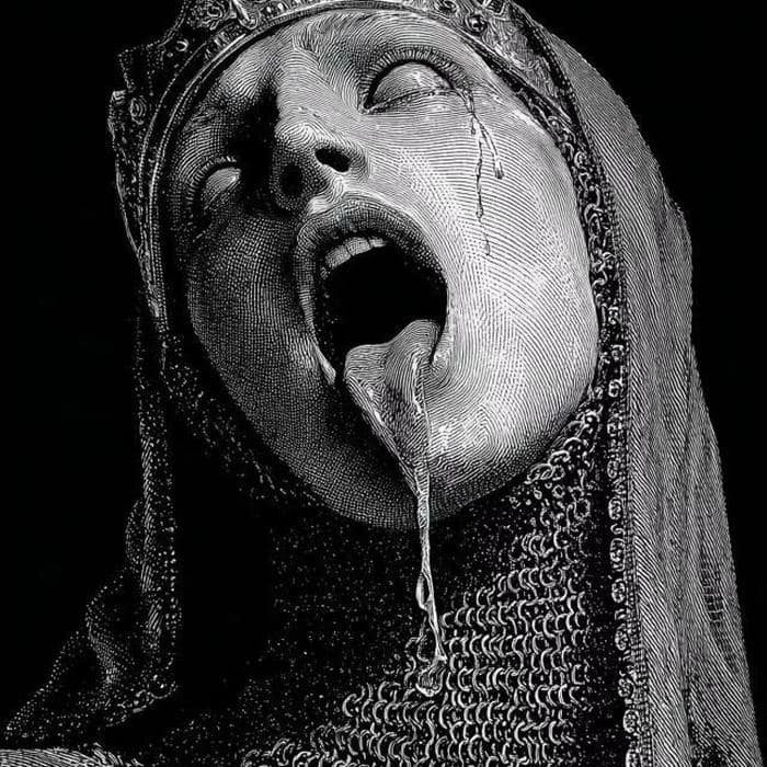 Misty graveyard scene behind haunting horror pfp