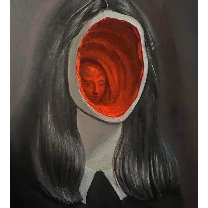 Monochrome chilling tone saturating horror pfp composition