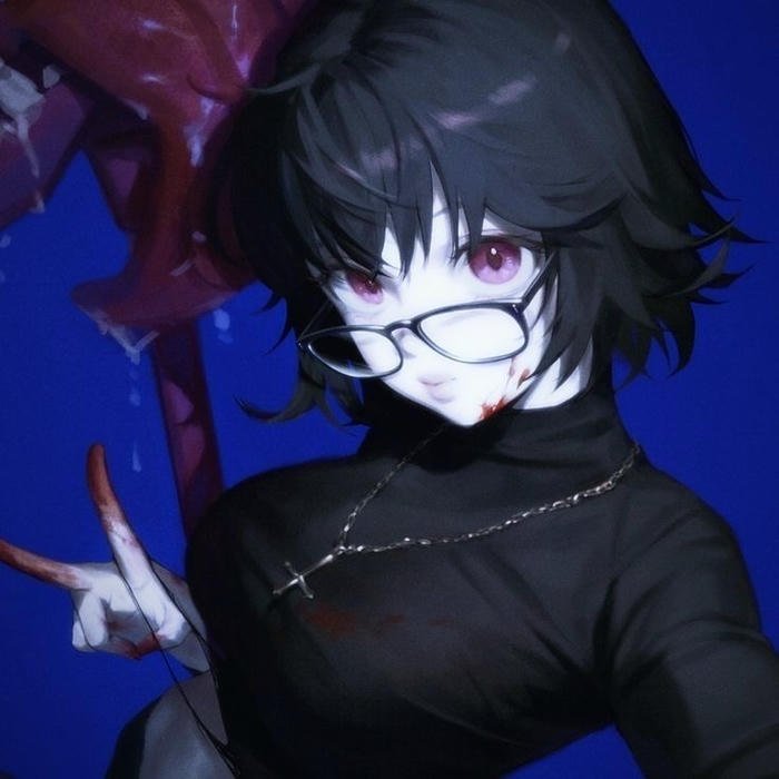 Monochrome inspired Shizuku pfp with soft highlights