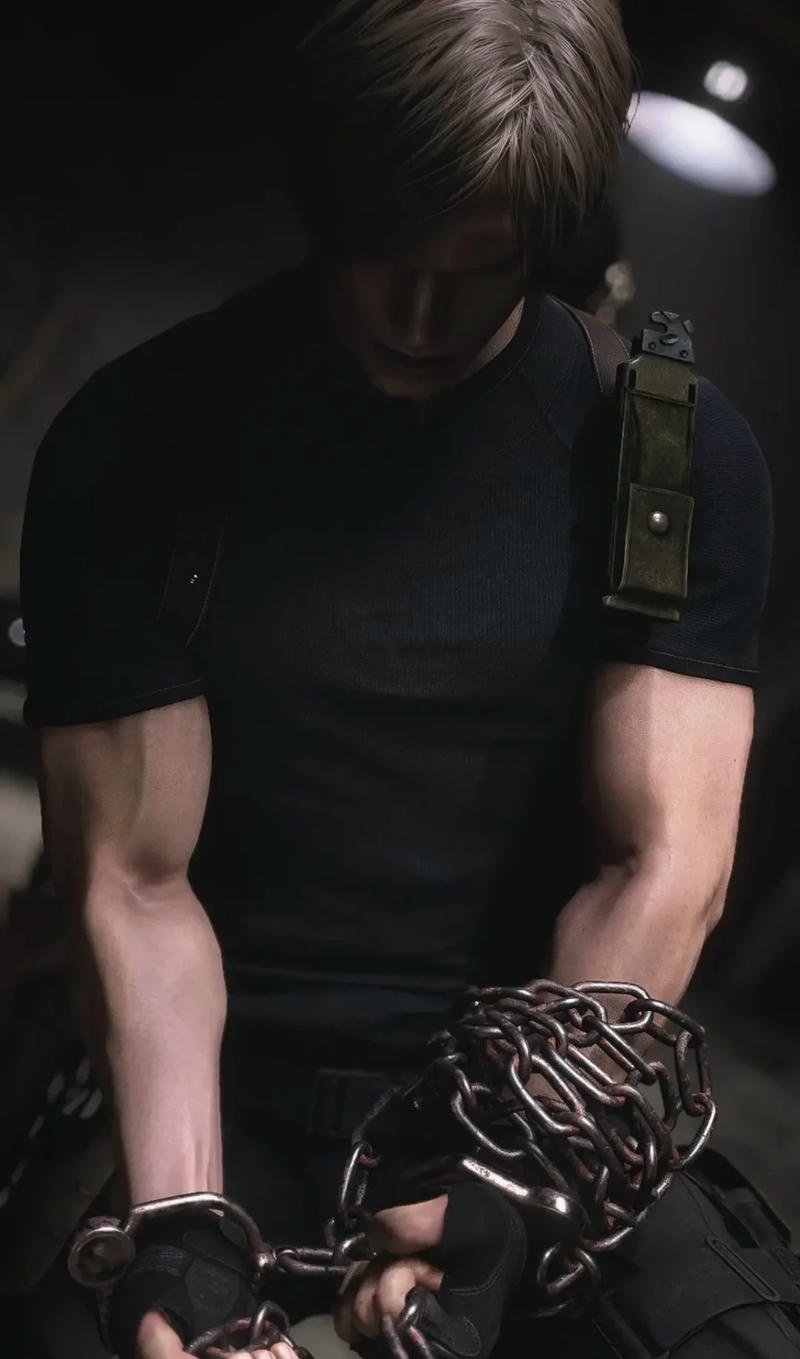 Moody cinematic hero portrait aesthetic leon kennedy pfp