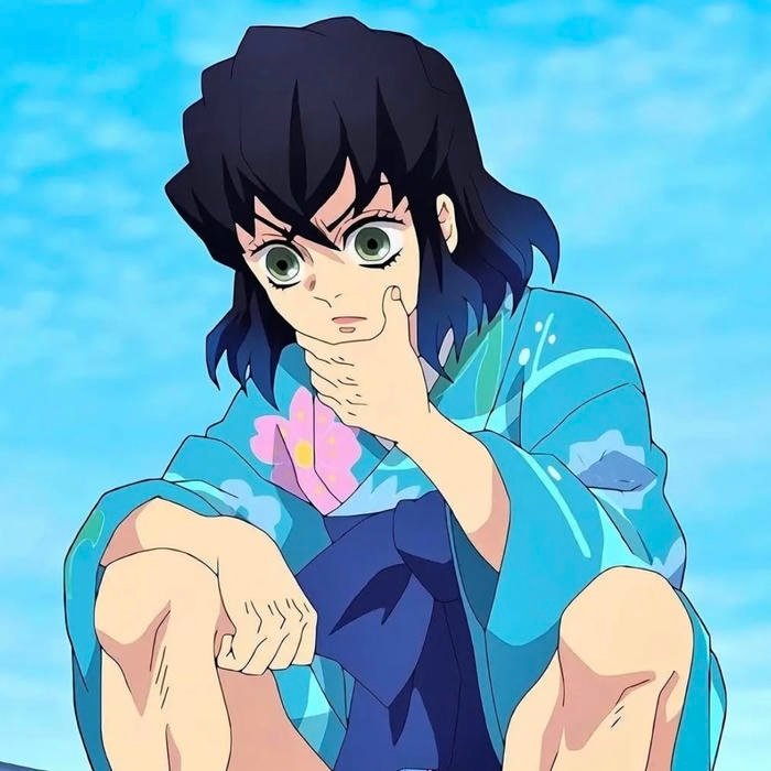 Muscular battle stance centered within dynamic Inosuke pfp