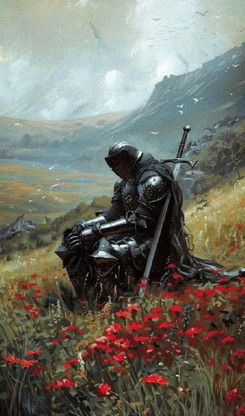 Mystical warrior silhouette portrait elden ring pfp