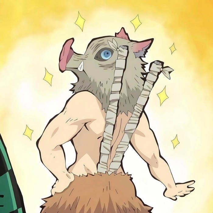 Night forest shadows framing dramatic Inosuke pfp scene