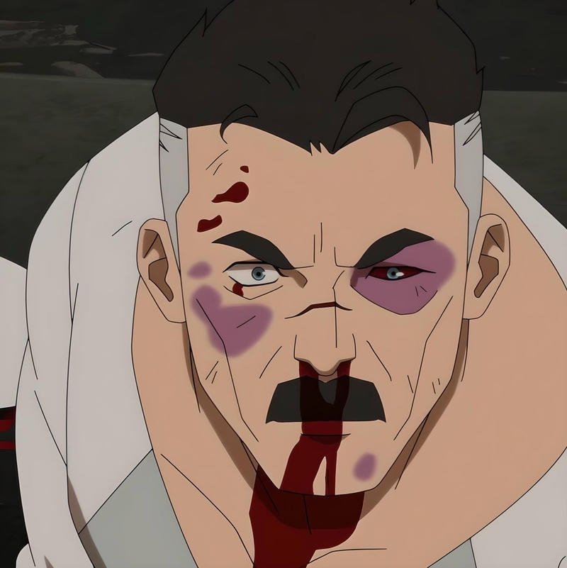 Omni Man pfp capturing intense heroic focus