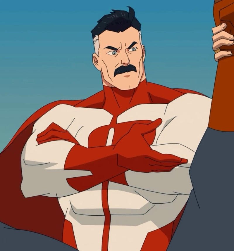 Omni Man pfp featuring bold comic hero identity