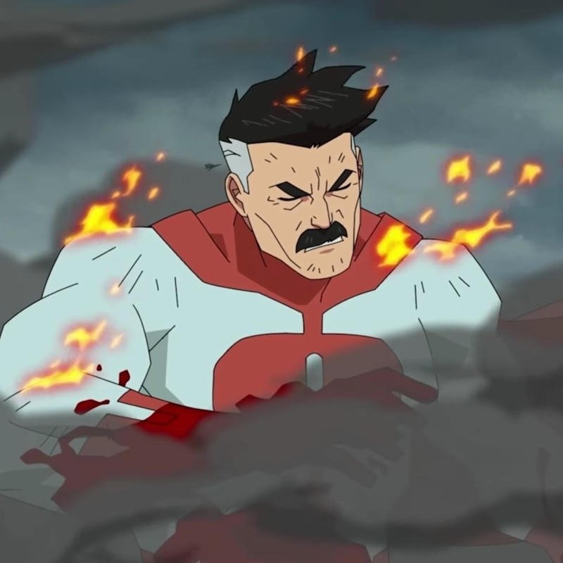 Omni Man pfp showing stern animated superhero expression