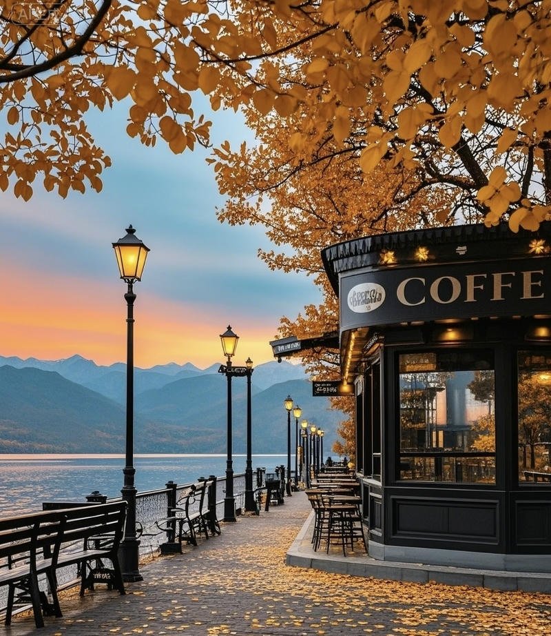 Orange leaves aesthetic portrait scene styled aesthetic fall pfp avatar