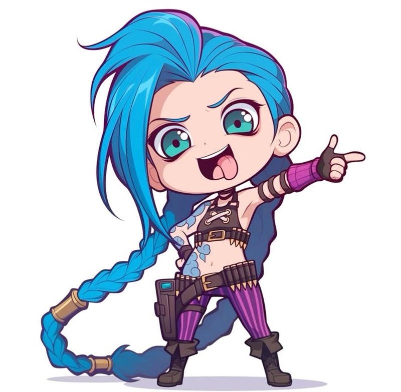 Picture Arcane Jinx PFP blue braid close portrait icon