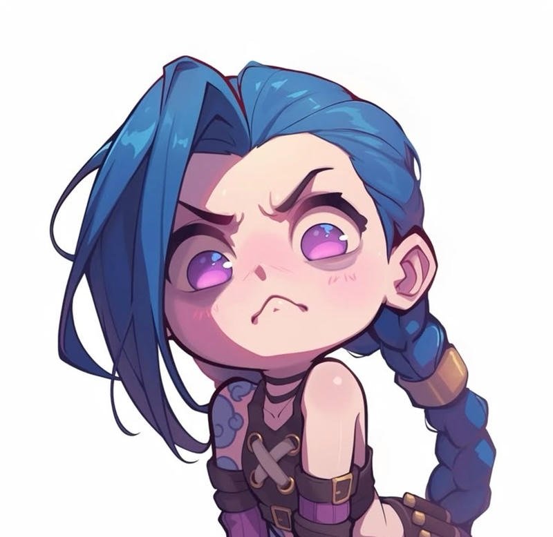 Picture Jinx Arcane PFP intense stare character avatar