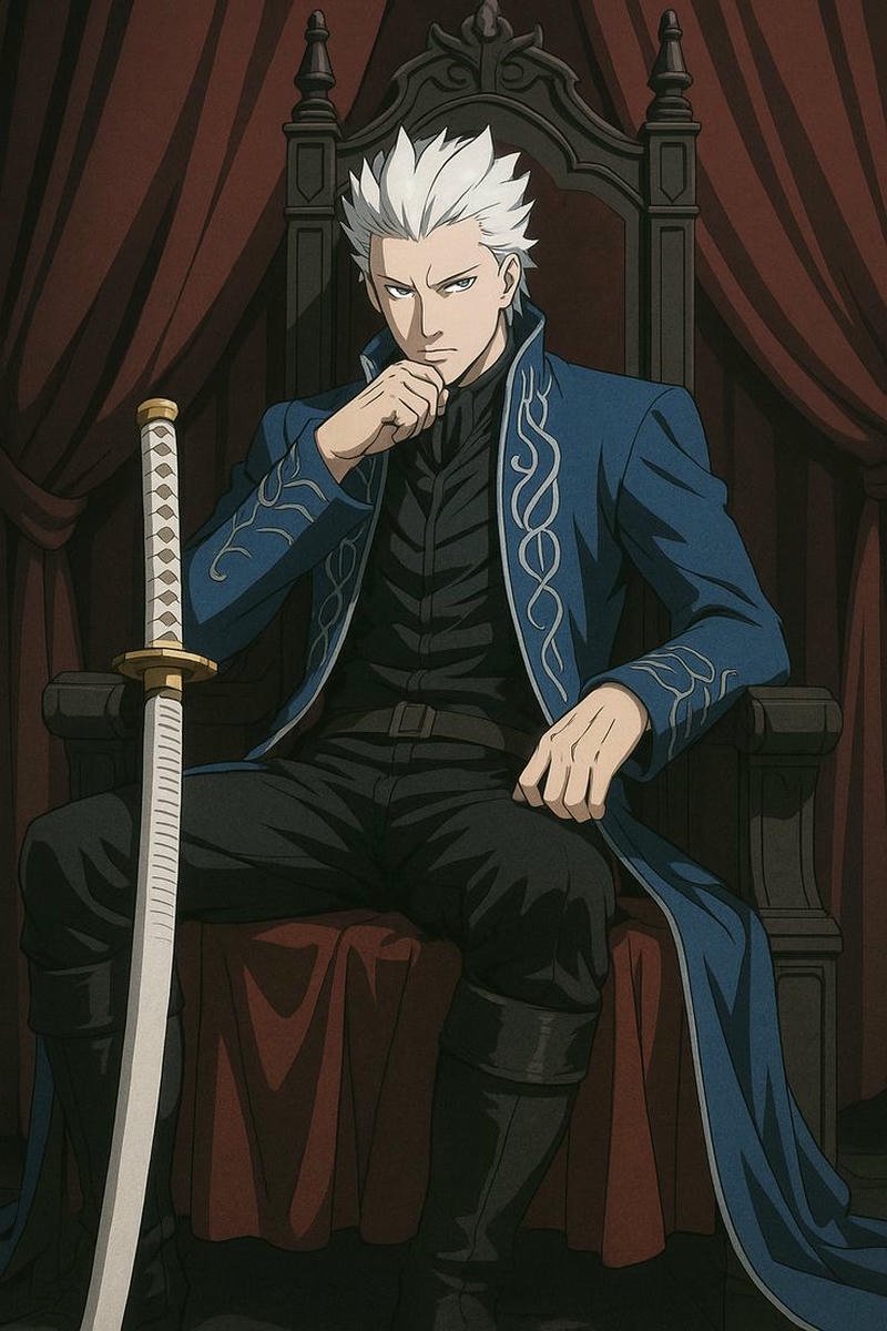 Picture dmc3 vergil pfp confident stance katana ready