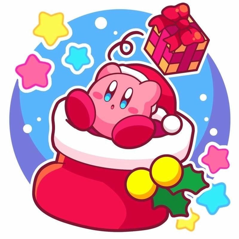 Playful pink character profile icon kirby pfp style
