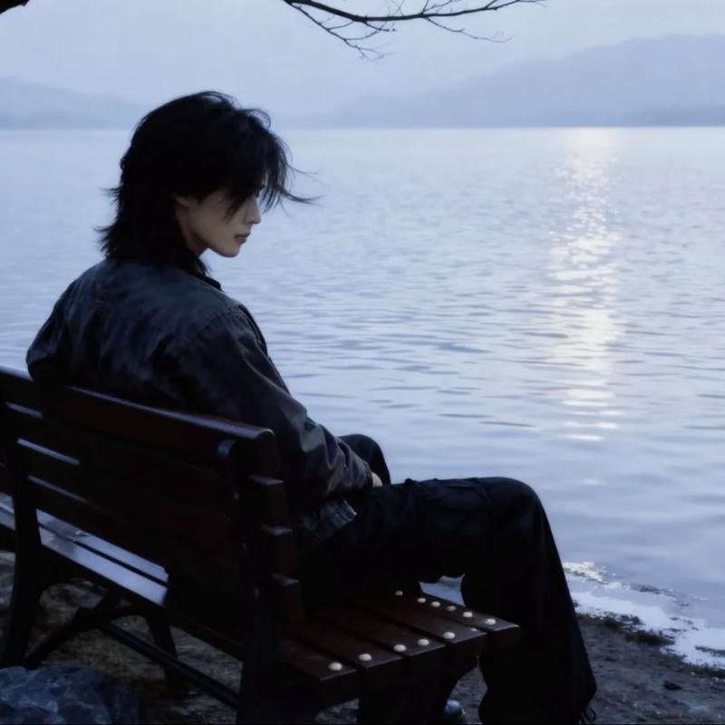 Quiet loneliness illustrated face sad pfp aesthetic boy