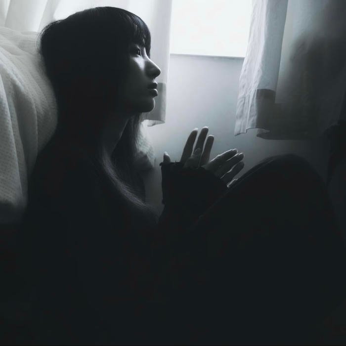 Raindrop texture layered onto pfp sad