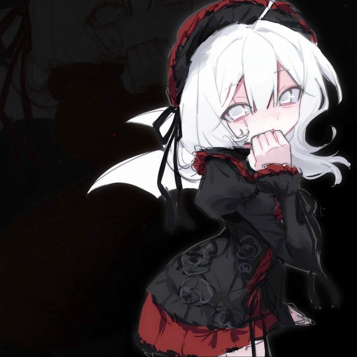 Reflective mirror selfie styled emo pfp image