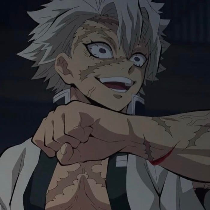 Relentless fury etched across detailed Sanemi pfp portrait