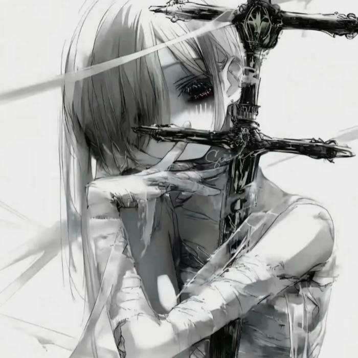 Rough distressed overlay styled edgy grunge pfp