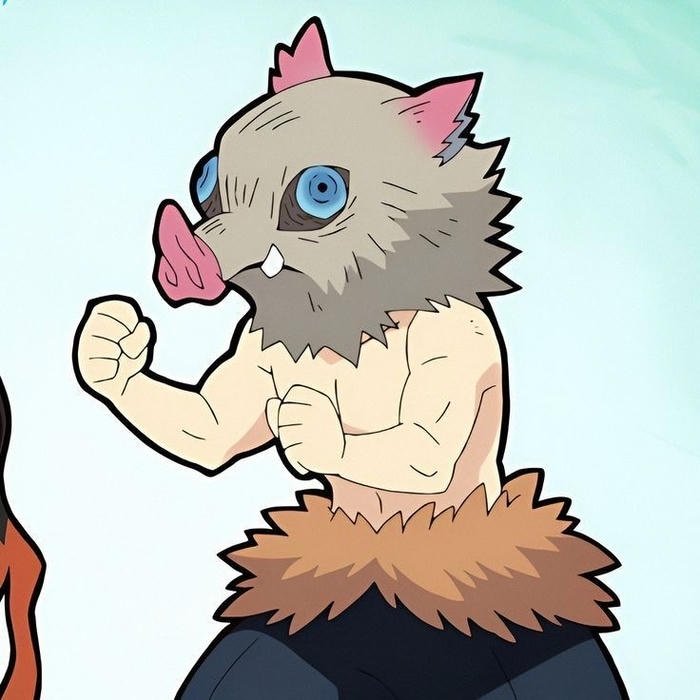 Rugged wilderness theme embodied within stylized Inosuke pfp