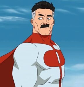 Serious comic style character image forming Omni Man pfp