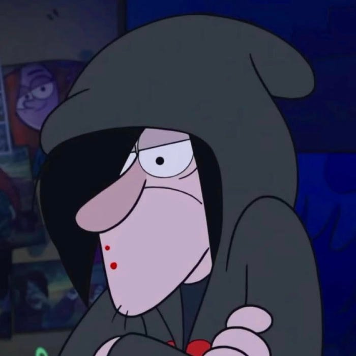 Shadow cast dramatically across eyes emo pfp