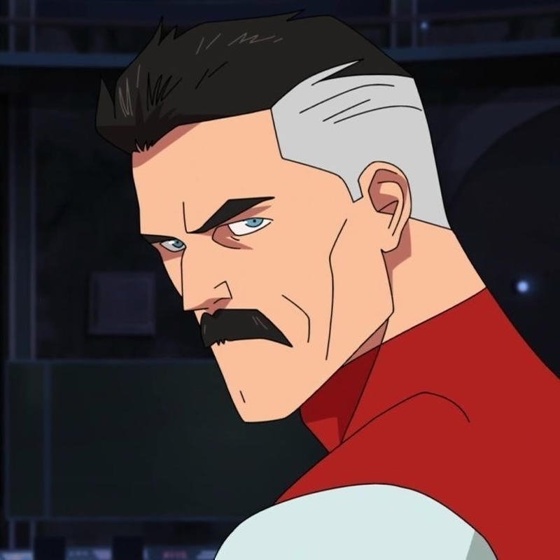 Strong animated superhero face used for Omni Man pfp