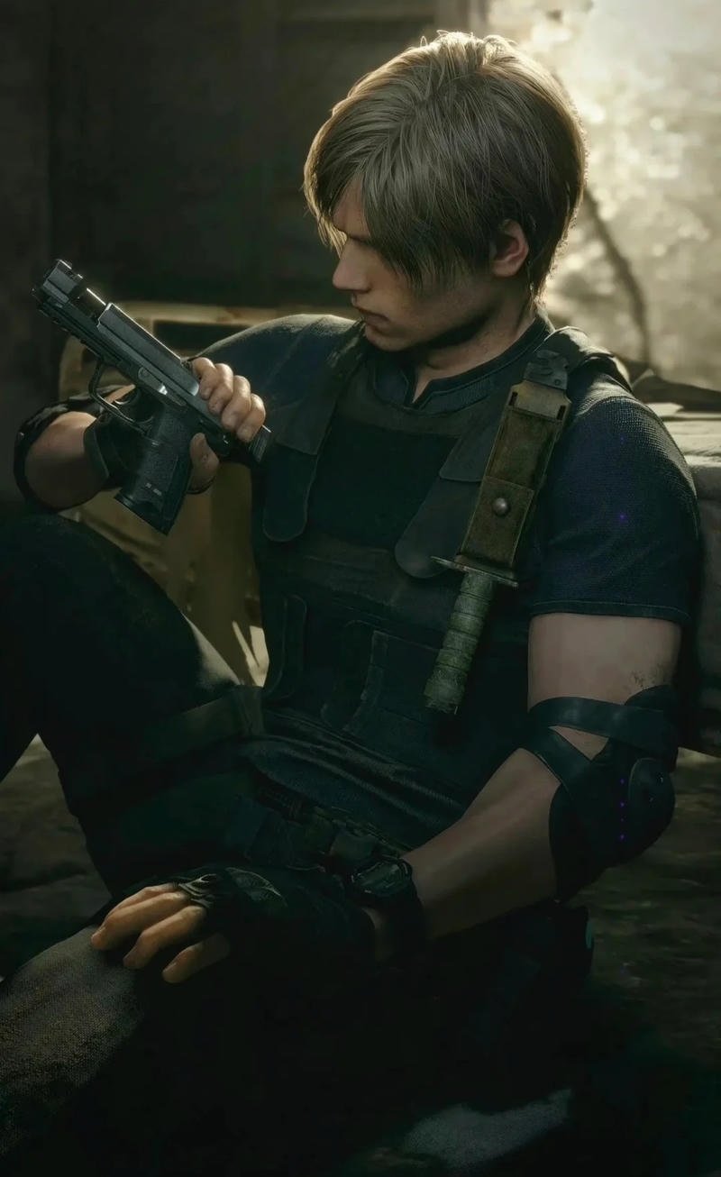 Stylish survival hero portrait aesthetic leon kennedy pfp