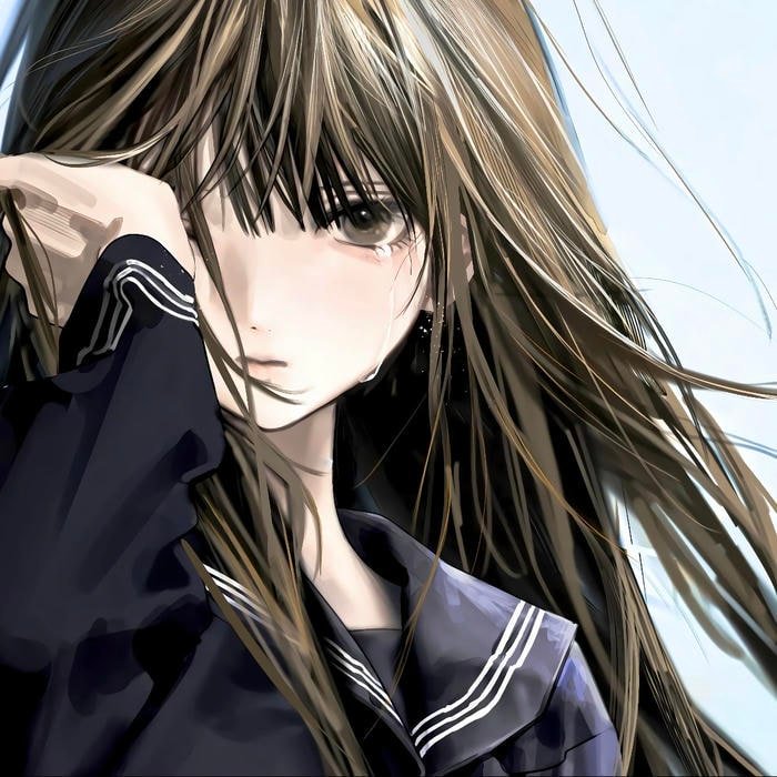 Subtle blue undertone coloring pfp sad image