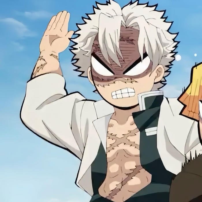 Tattered haori movement adding realism to vivid Sanemi pfp