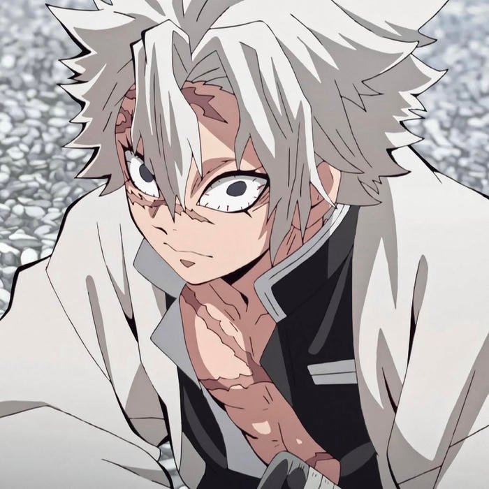 Thunderous gust effects spiraling around vivid Sanemi pfp