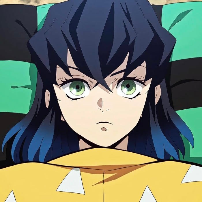 Unhinged grin beneath mask shaping fearless Inosuke pfp