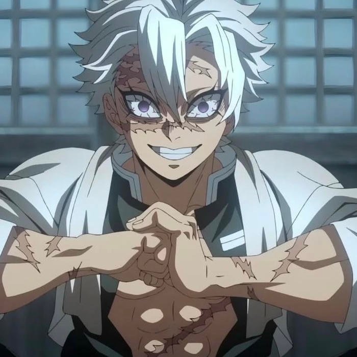 Untamed ivory spikes shaping chaotic Sanemi pfp look