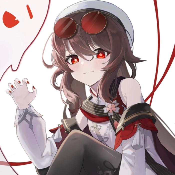 Vivid red accents drawing attention within Hu Tao pfp