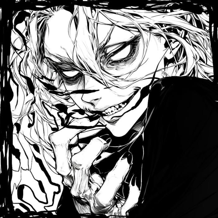 Whispering darkness swirling around horror pfp portrait