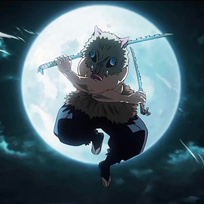 Wind swept motion lines energizing action packed Inosuke pfp