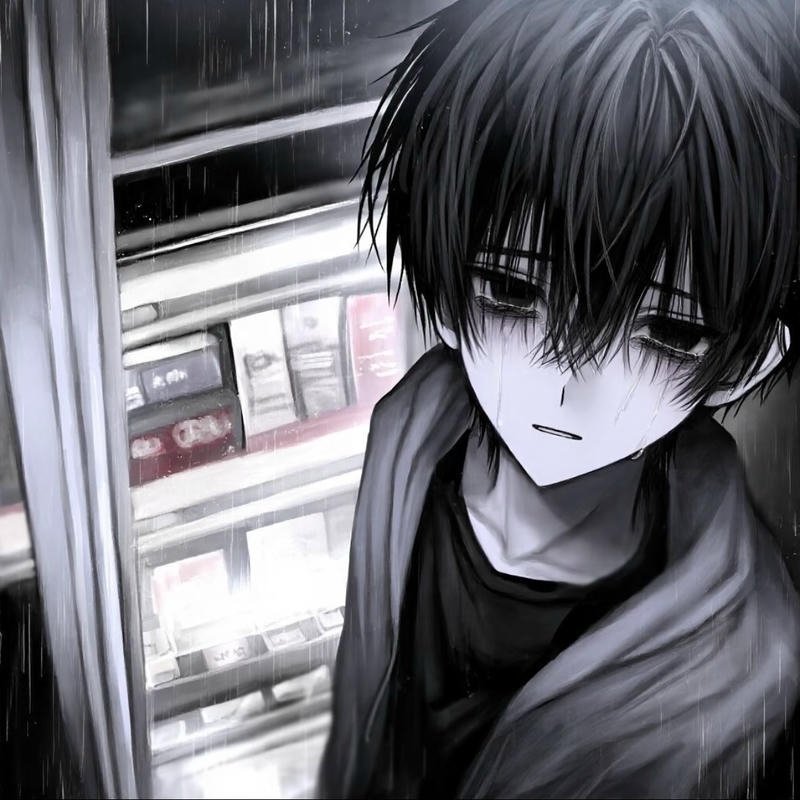 Clouded mind animated headshot image used depressed anime pfp