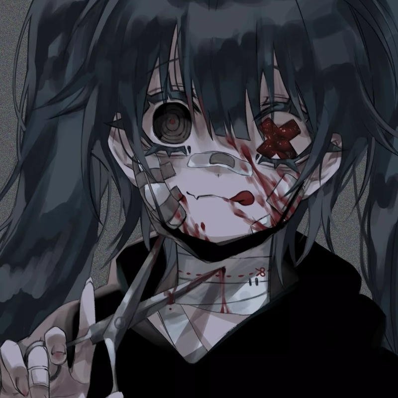 Despair touched anime face artwork forming depressed anime pfp