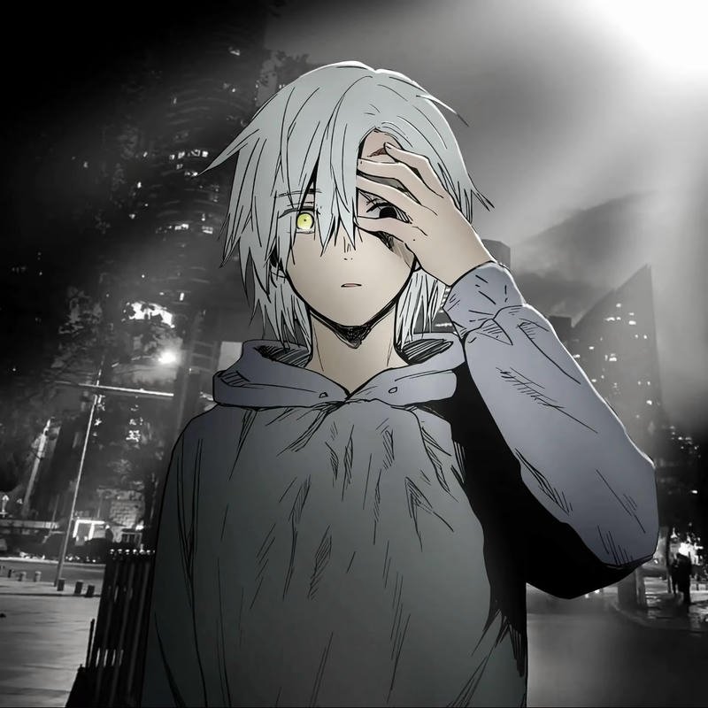 Dull eyed anime character depiction appearing depressed anime pfp