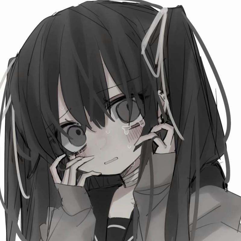 Heavy heart anime figure artwork reflecting depressed anime pfp