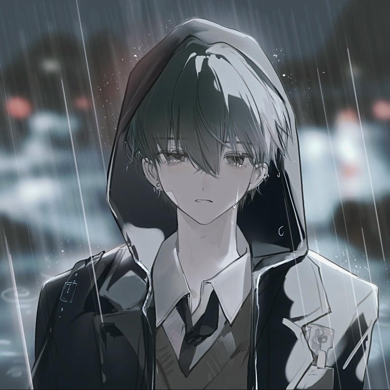 Lonely aura manga character icon styled depressed anime pfp
