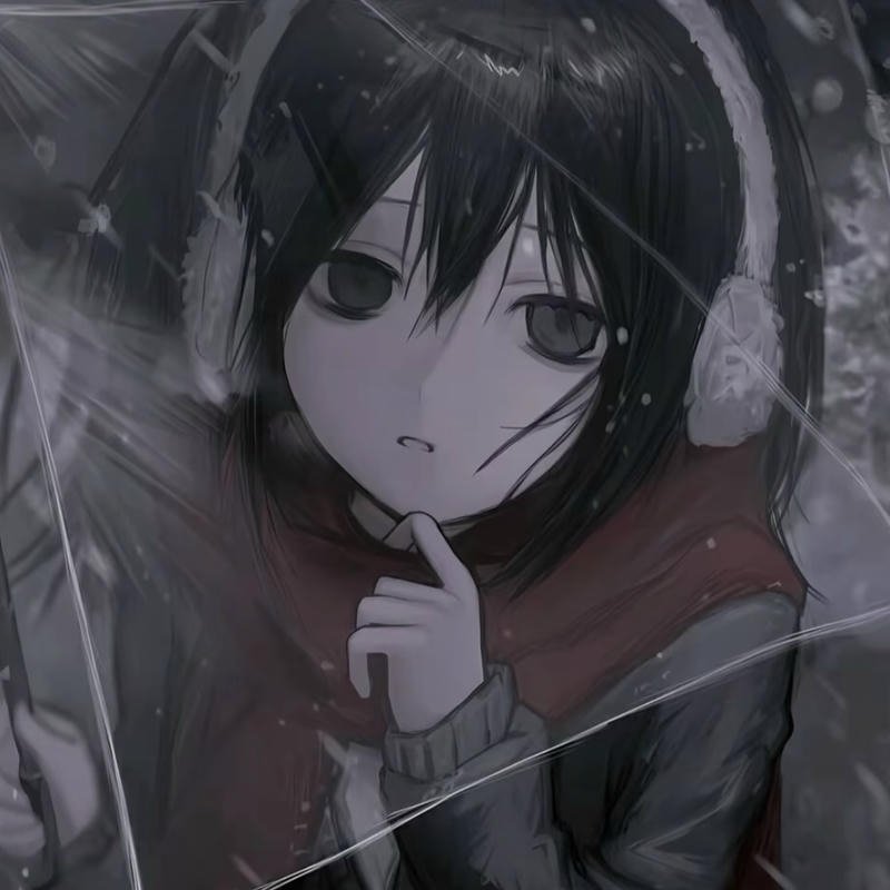 Lonely mood animated portrait representing depressed anime pfp