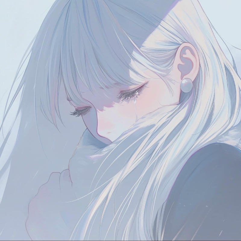 Muted tone manga persona icon crafted depressed anime pfp